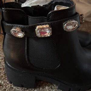 Torrid Black Ankle Boots with Crystal Embellishments Size 6